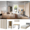 JUGENDZIMMER Laris Set B mit Bett 90 x 200 - Sandbeige / Eiche - Eichefarben/Beige, Holzwerkstoff/Metall (145/195/50cm)