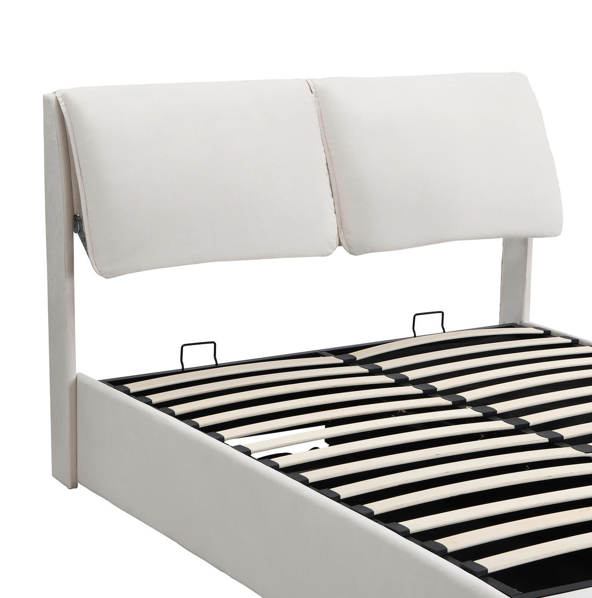 POLSTERBETT 140/200 cm beige aus Samt mit Bettkasten und 3 Schubladen - Beige, Holzwerkstoff (140/200cm) - OKWISH