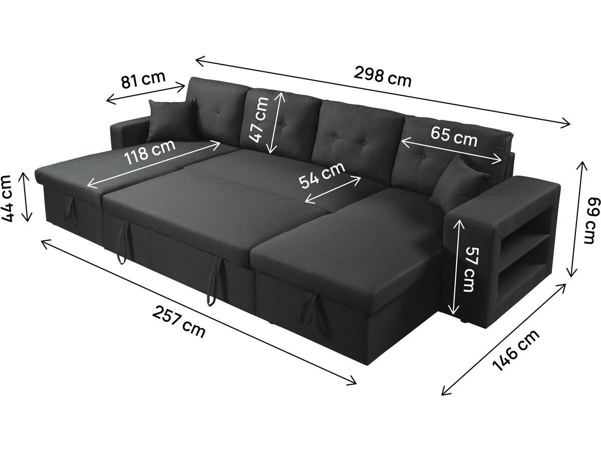 ECKSOFA axel Schwarz - Schwarz, Textil (146/298cm) - Habitat Garten
