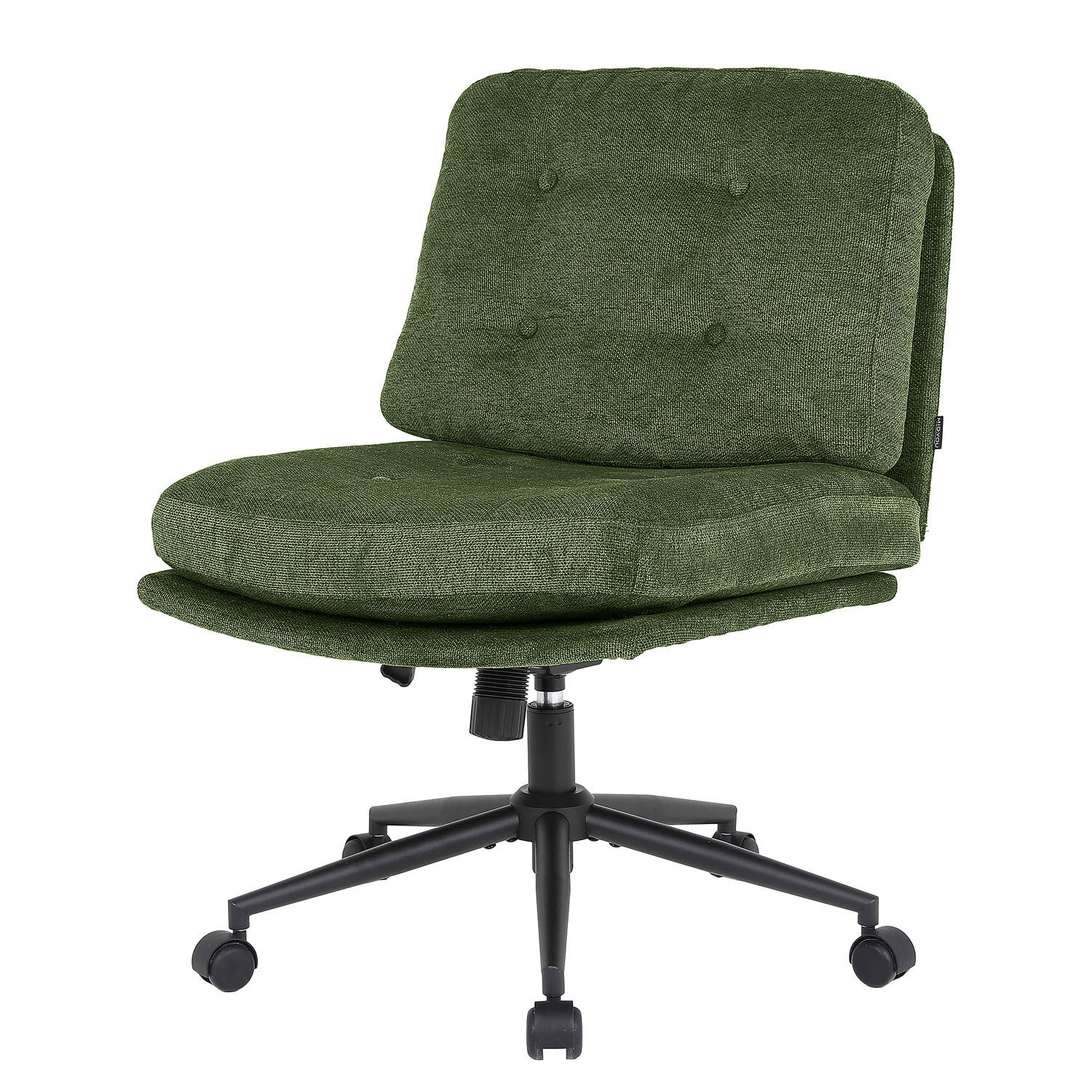 BÜRODREHSTUHL - Webstoff / Eisen / Nylon - Schwarz/Grün, Textil/Metall (71/90/76cm) - home24