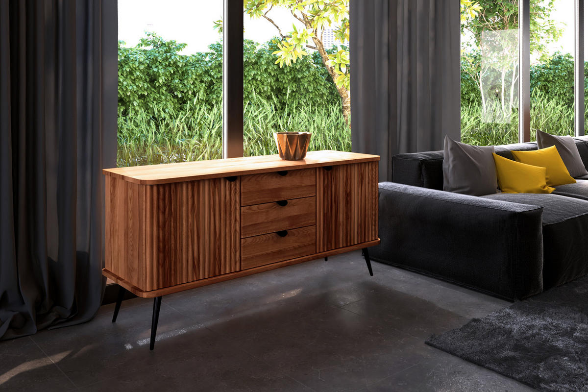 KOMMODE LINA - Kernbuche, Holz (144/72/46cm) - byoak