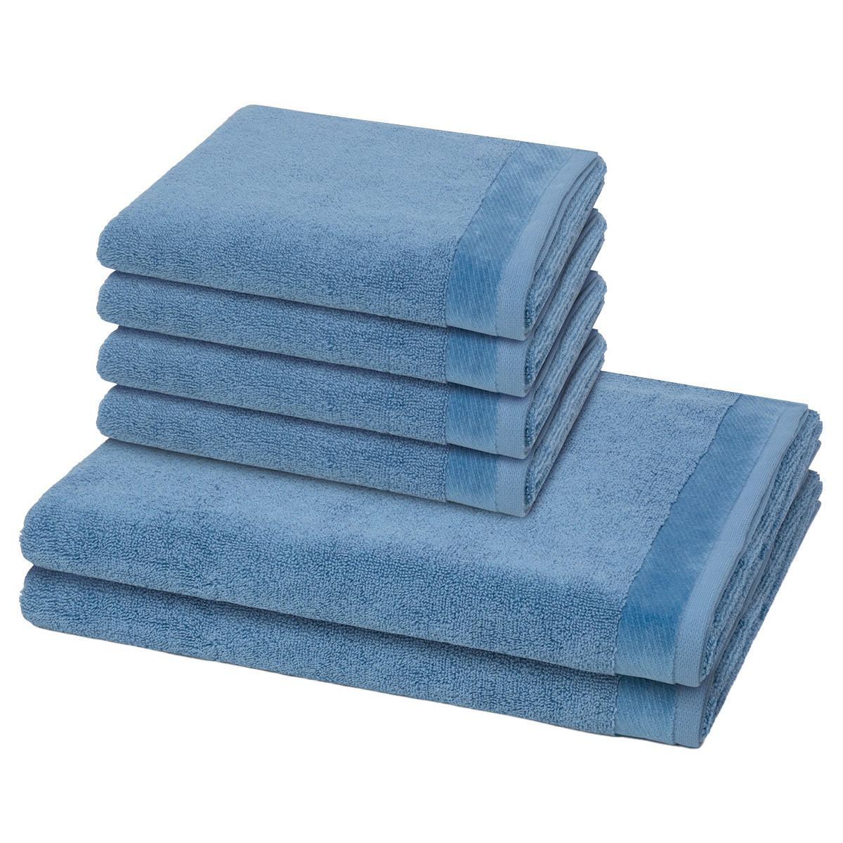 FROTTIERSET Premium 6-teilig - Blau, Textil (50/100cm) - MÖVE