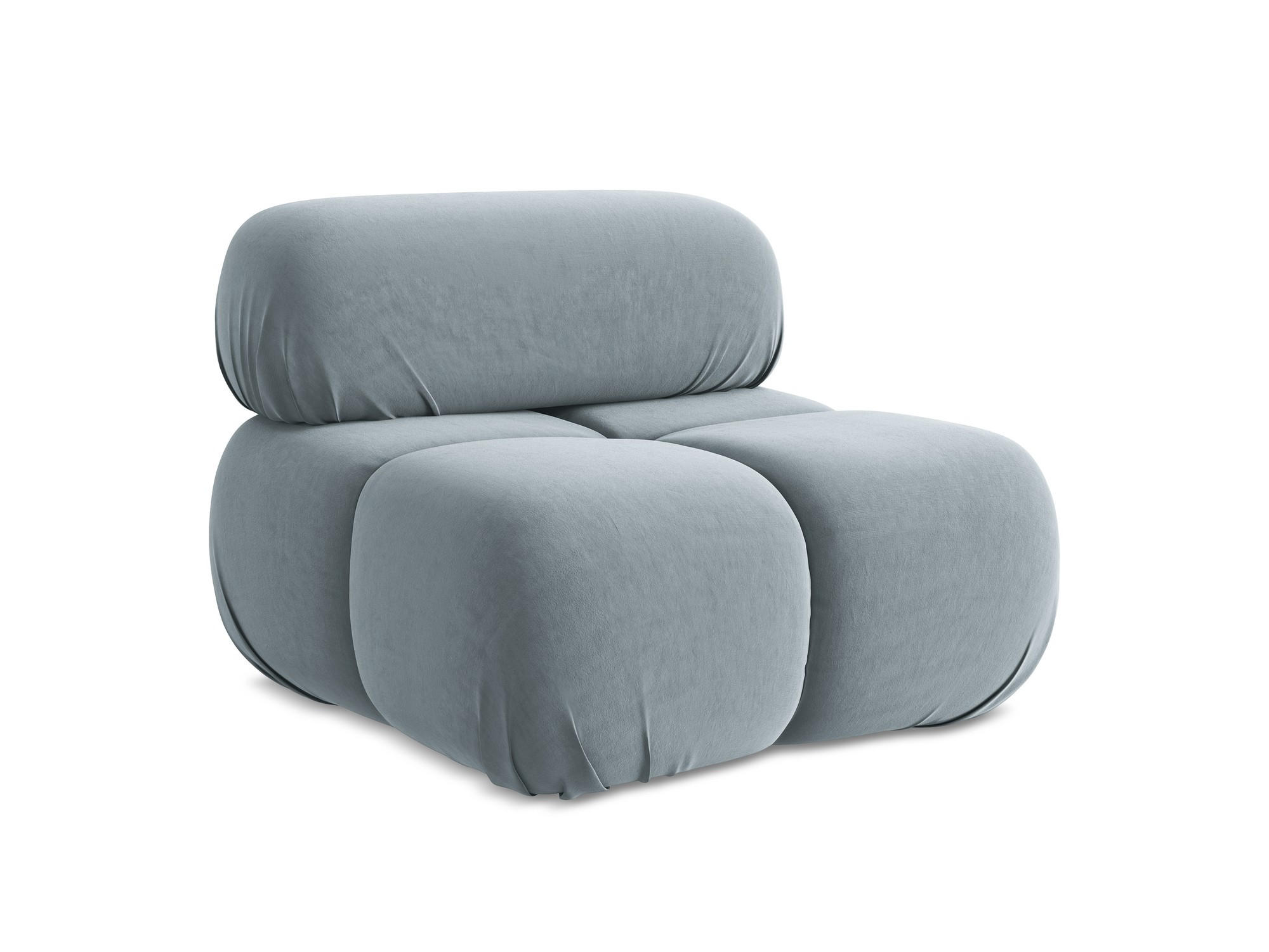 SESSEL Samt Stoff Blau - Blau/Schwarz, Kunststoff/Textil (96/70/95cm) - Makamii