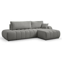 ECKSOFA BALOO L-förm, Schlaffunktion, hohe Funktionalität, komfortable Sitzfläche, lose Rückenkissen, freistehend, RECHTS 276x176x88 cm Grey - Grau, Holz/Textil (276/176cm) - DomoHome