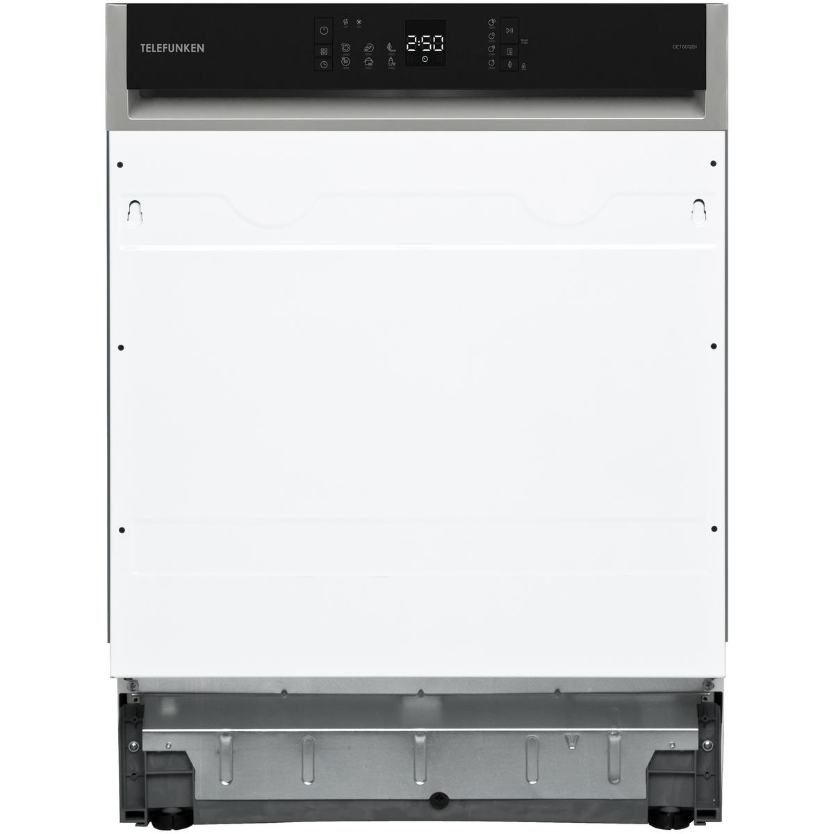 GESCHIRRSPÜLER, 60 cm teilintegrierbar, Einbau Spülmaschine, 12 Maßgedecke, 6 Programme, AquaStop, Startzeitvorwahl, Auto-Door, leise 45 dB, GET6012DI - Silberfarben/Schwarz, Kunststoff/Metall (59.8/82/57cm) - Telefunken