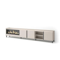 LOWBOARD, Beige, 315/35/61cm, Kamin mit Feuereffekt XXL - Beige, Holzwerkstoff (315/61/35cm) - Skraut Home