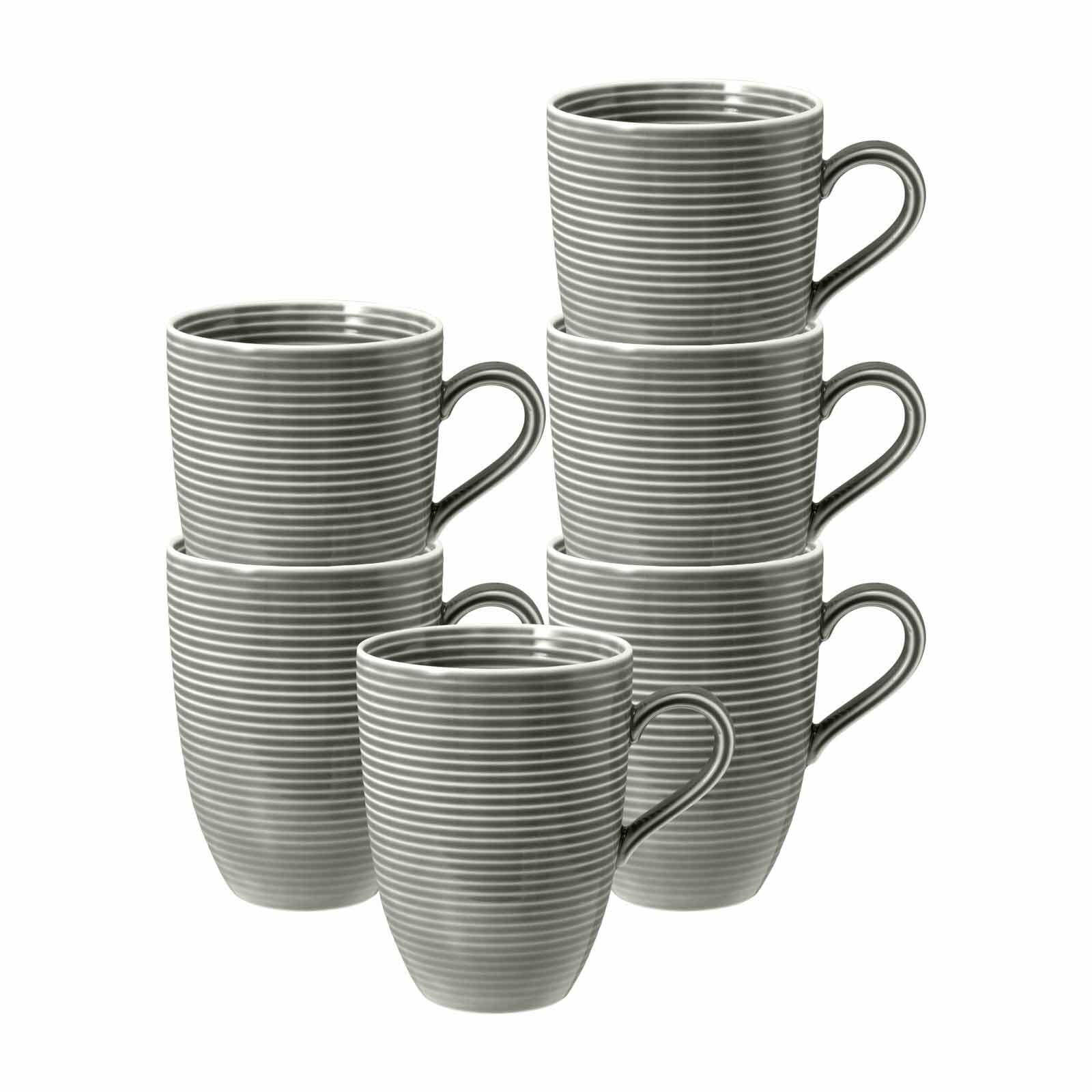 KAFFEEBECHER Beat Color Glaze Perlgrau 350 ml 6er Set - Grau, Keramik (0.35L) - Seltmann Weiden