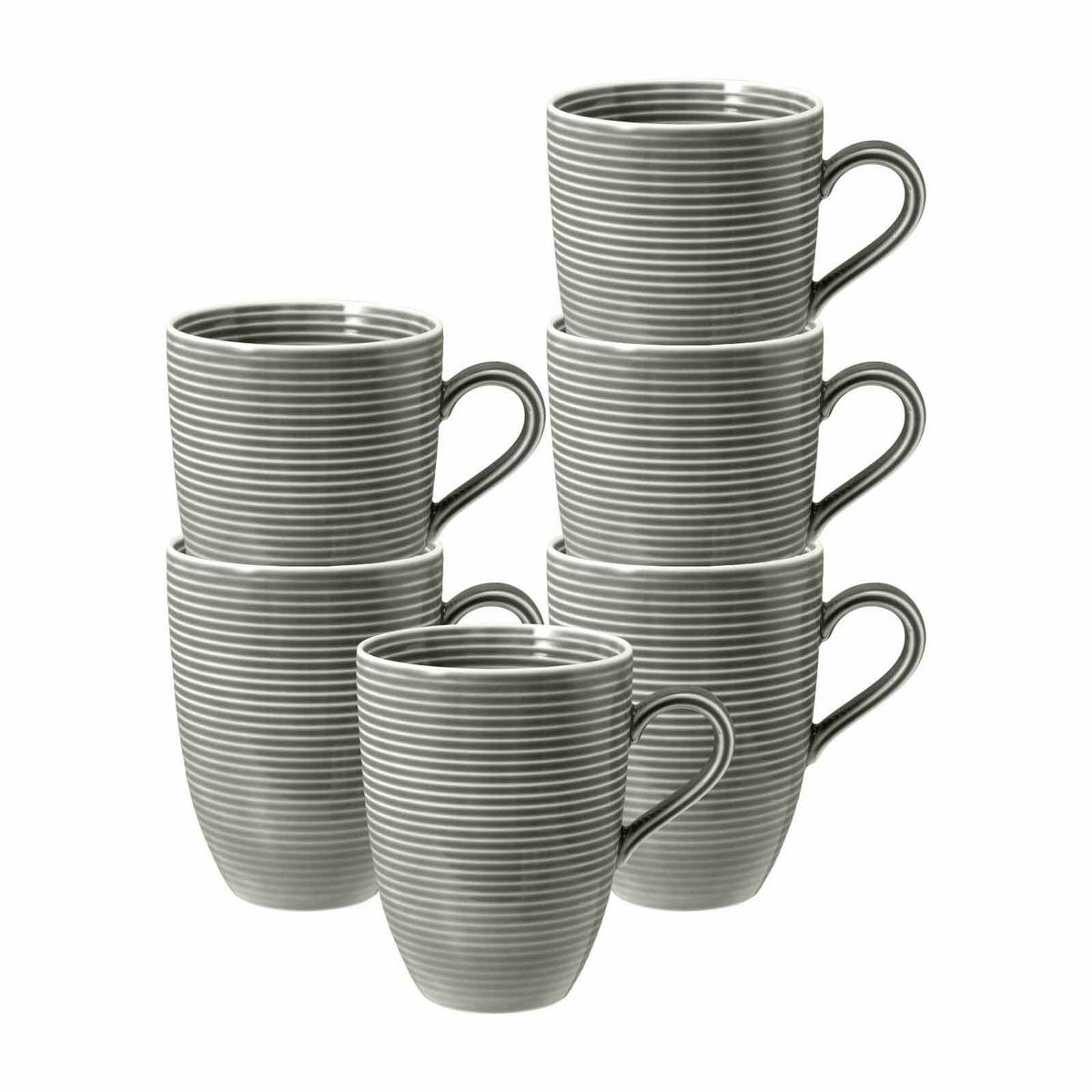 KAFFEEBECHER Beat Color Glaze Perlgrau 350 ml 6er Set - Grau, Keramik (0.35L) - Seltmann Weiden
