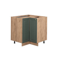 ECKUNTERSCHRANK Fame-Line Grün-Gold Landhaus 80.5 cm ohne AP - Eiche Wotan/Grün, Holzwerkstoff (80.5/82/51.6cm) - Vicco