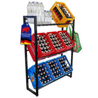 GETRÄNKEKISTENREGAL Königssee XL PLUS mit Auflageträger 137x105x32 9 Kisten auf 3 Ebenen Schwarz - Schwarz, Metall (105/137/32cm) - PROREGAL