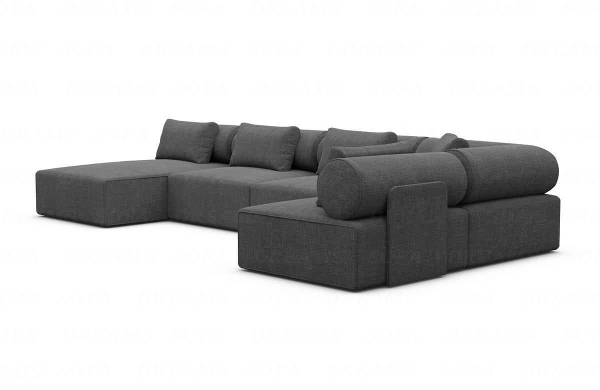 WOHNLANDSCHAFT Cipriani Anthrazit Strukturstoff - Anthrazit, Kunststoff (400/77/200cm)