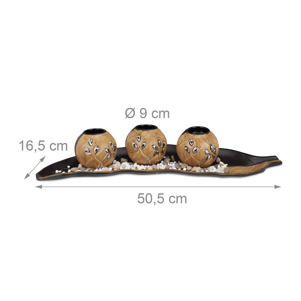 TEELICHTHALTER Set - Hellbraun, Naturmaterialen/Holzwerkstoff (8.5cm) - Relaxdays