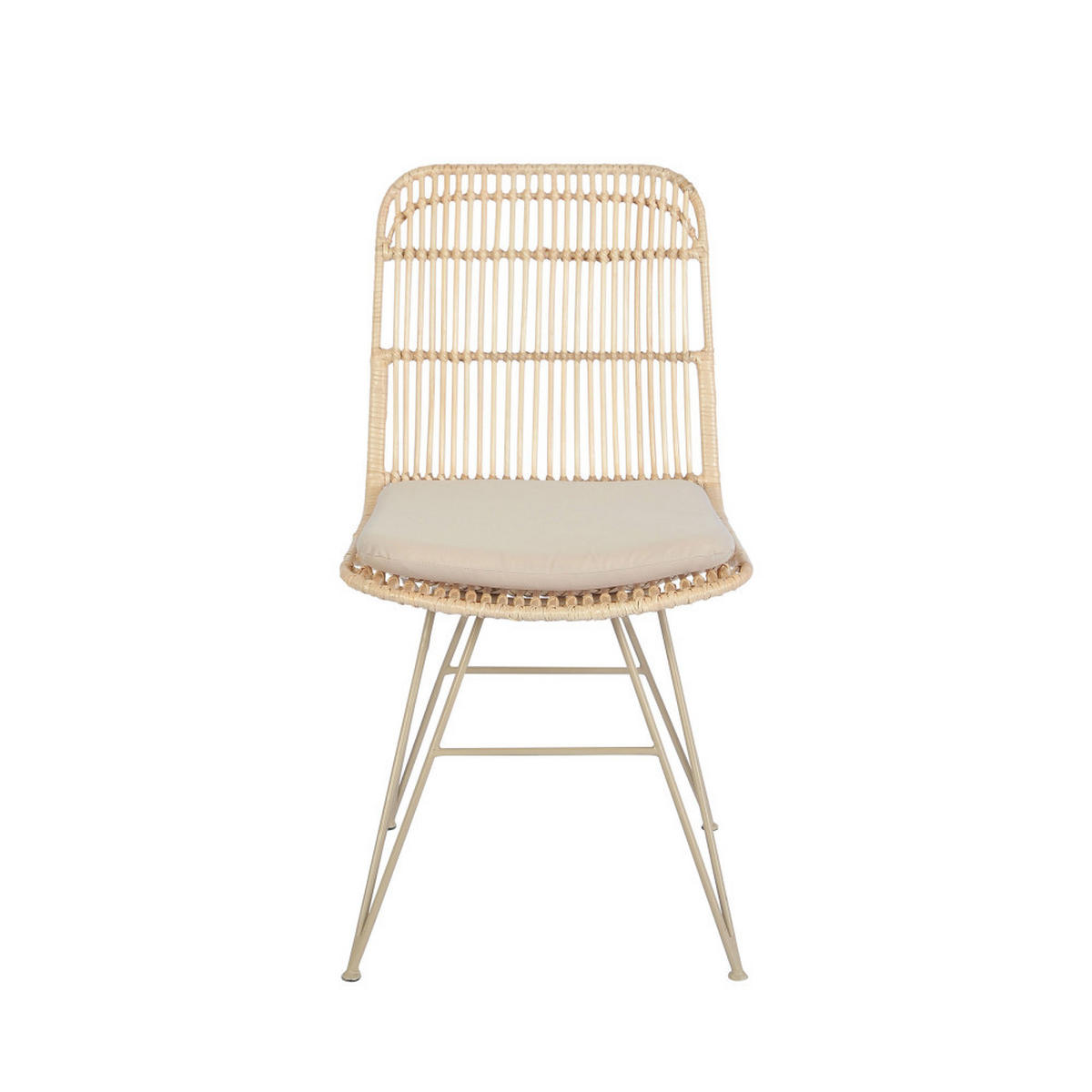 DESIGN-STUHL - Rattan - Natürlich - 2er-Set - Naturfarben, Naturmaterialien (44/80/60cm) - Drawer