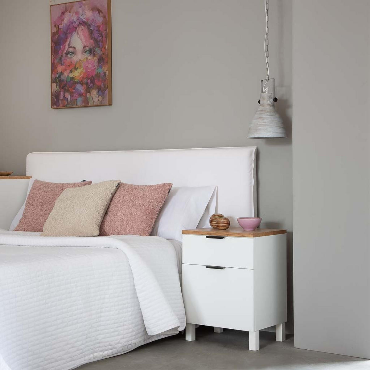 NACHTTISCH aus Holz, 45x35x60cm - Weiß, Holz (45/60/35cm) - Wanderlust