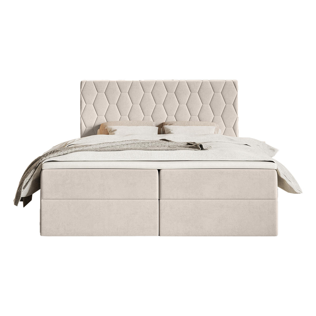 BOXSPRINGBETT Wemio 160x200 cm, Creme - Ecru, Textil (160/200cm) - Fedve