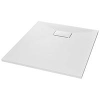 DUSCHWANNE Weiss 90/70 Cm - Weiß, Textil (70/2.6/90cm) - vidaXL