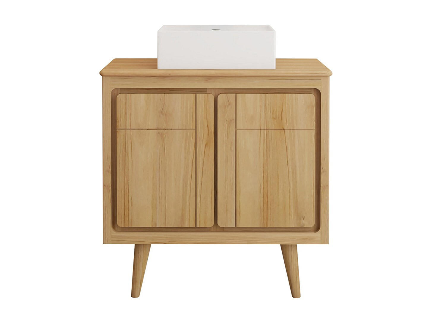 EINZELWASCHTISCH - 80 cm x 55 cm - Holz, Platte - Naturfarben Hell - BINTUNI - Naturfarben, Holz (80/80/55cm) - Vente-Unique