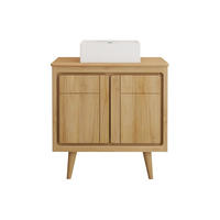 EINZELWASCHTISCH - 80 cm x 55 cm - Holz, Platte - Naturfarben Hell - BINTUNI - Naturfarben, Holz (80/80/55cm) - Vente-Unique
