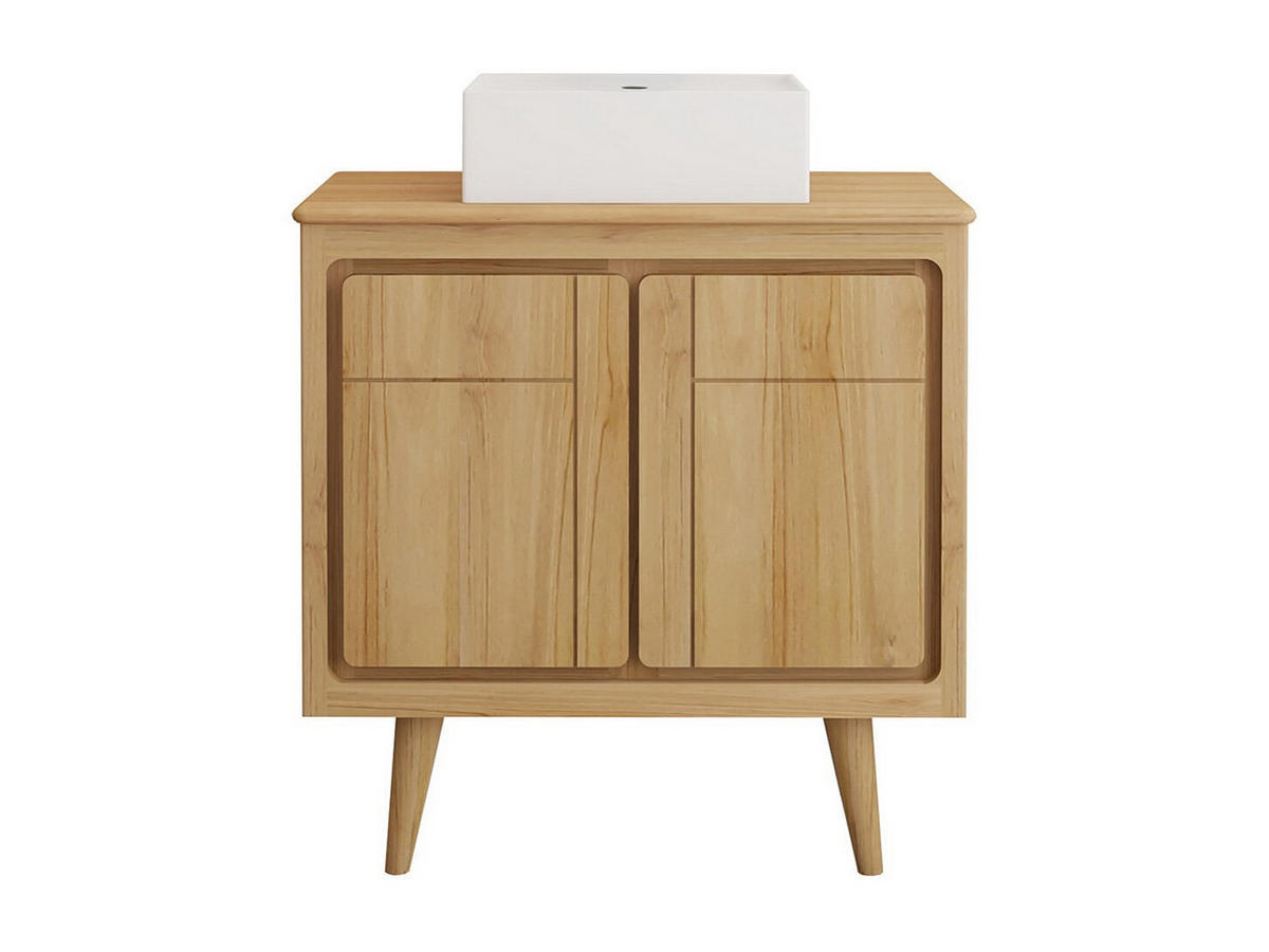 EINZELWASCHTISCH - 80 cmcm x 55 cmcm - Holz, Platte - Naturfarben Hell - BINTUNI - Naturfarben, Holz (80/80/55cm) - Vente-Unique