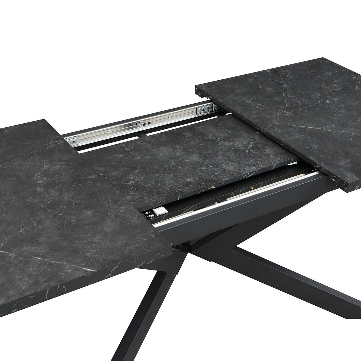 AUSZIEHTISCH MALTEK 140-220/90/76 cm - Anthrazit/Schwarz, Metall (90/140/76cm) - DUBI Möbel