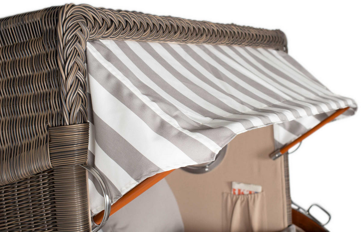 STRANDKORB XXL Düne Grande 2,5 Sitzer - Braun/Grau, Metall (142/170/95cm) - Mr. Deko