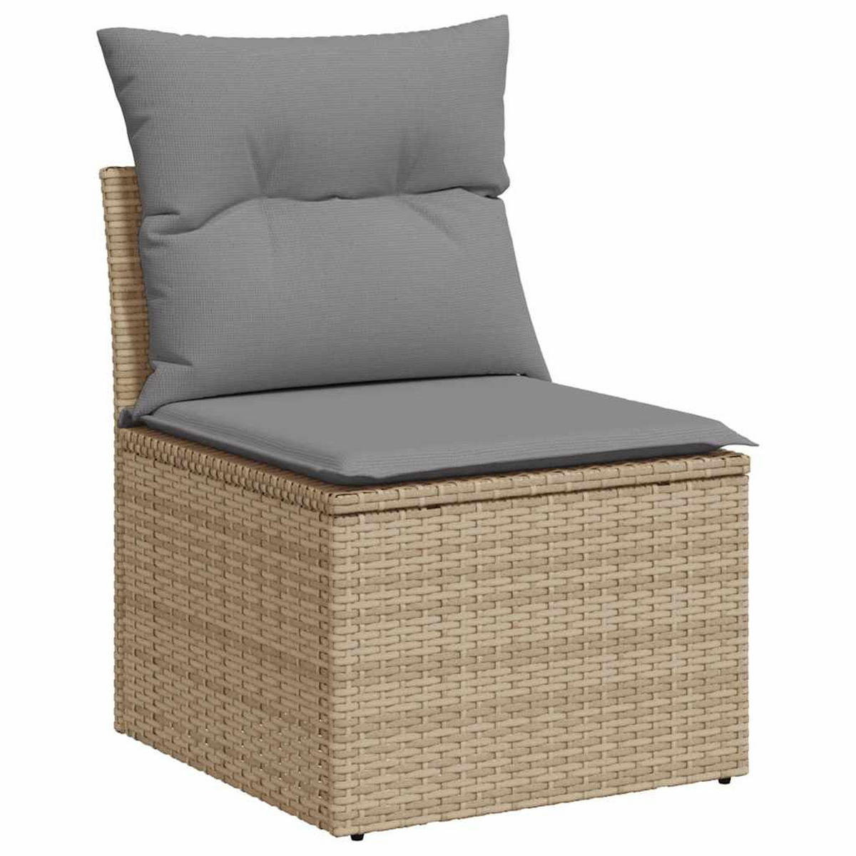 GARTENSOFA Ohne Armlehnen Mit Kissen Beige Poly Rattan - Beige, Kunststoff (62/69/55cm) - vidaXL
