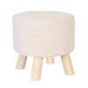 CORD-HOCKER - Beige/Naturfarben, Holz/Textil (30/30/30cm) - Relaxdays