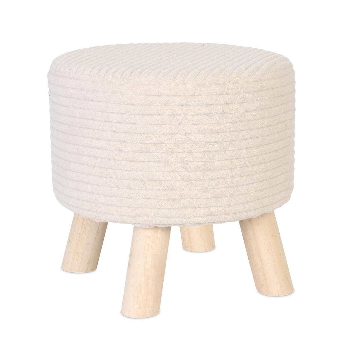CORD-HOCKER - Beige/Naturfarben, Holz/Textil (30/30/30cm) - Relaxdays