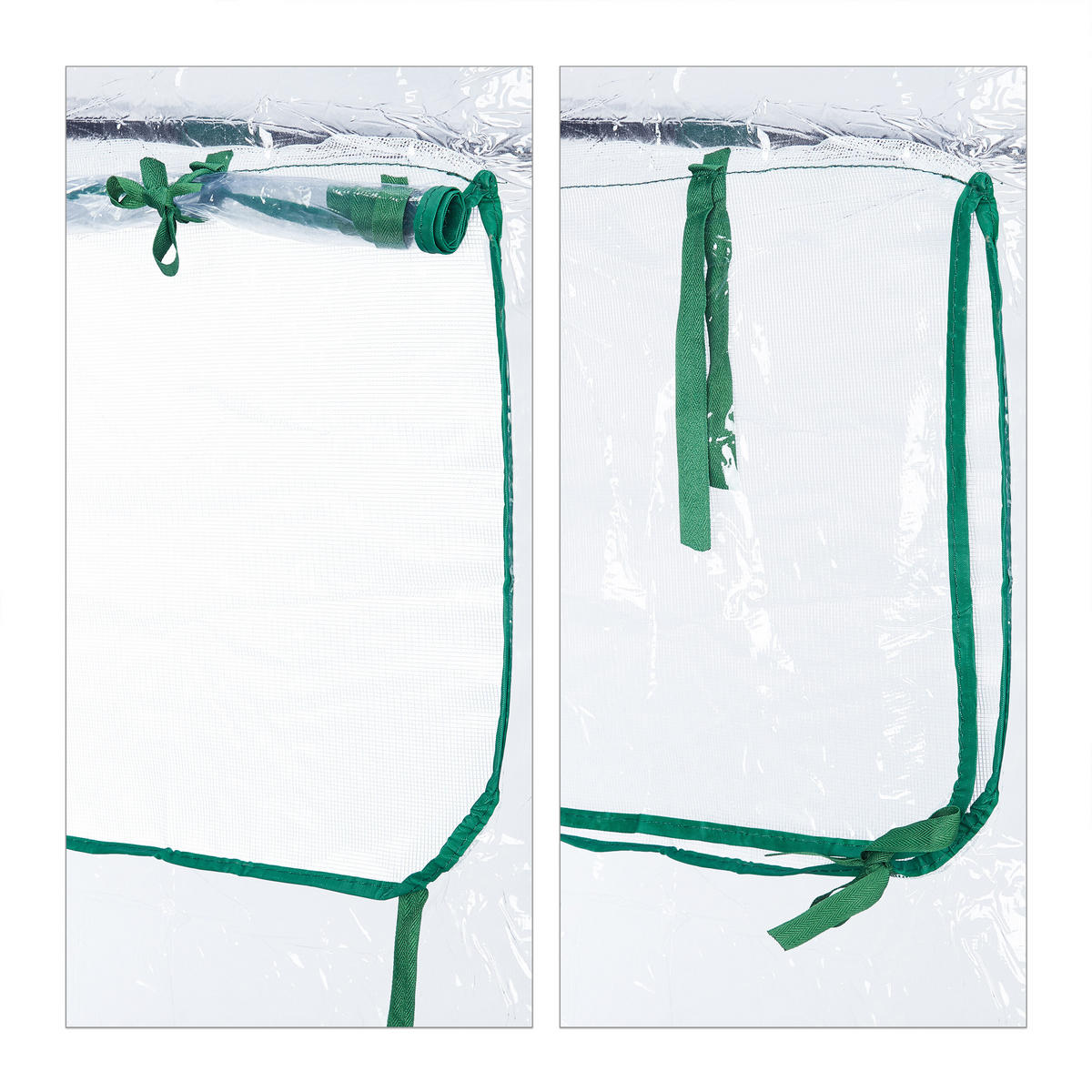 FOLIENGEWÄCHSHAUS - Transparent, Kunststoff/Metall (132/152/92cm) - Relaxdays