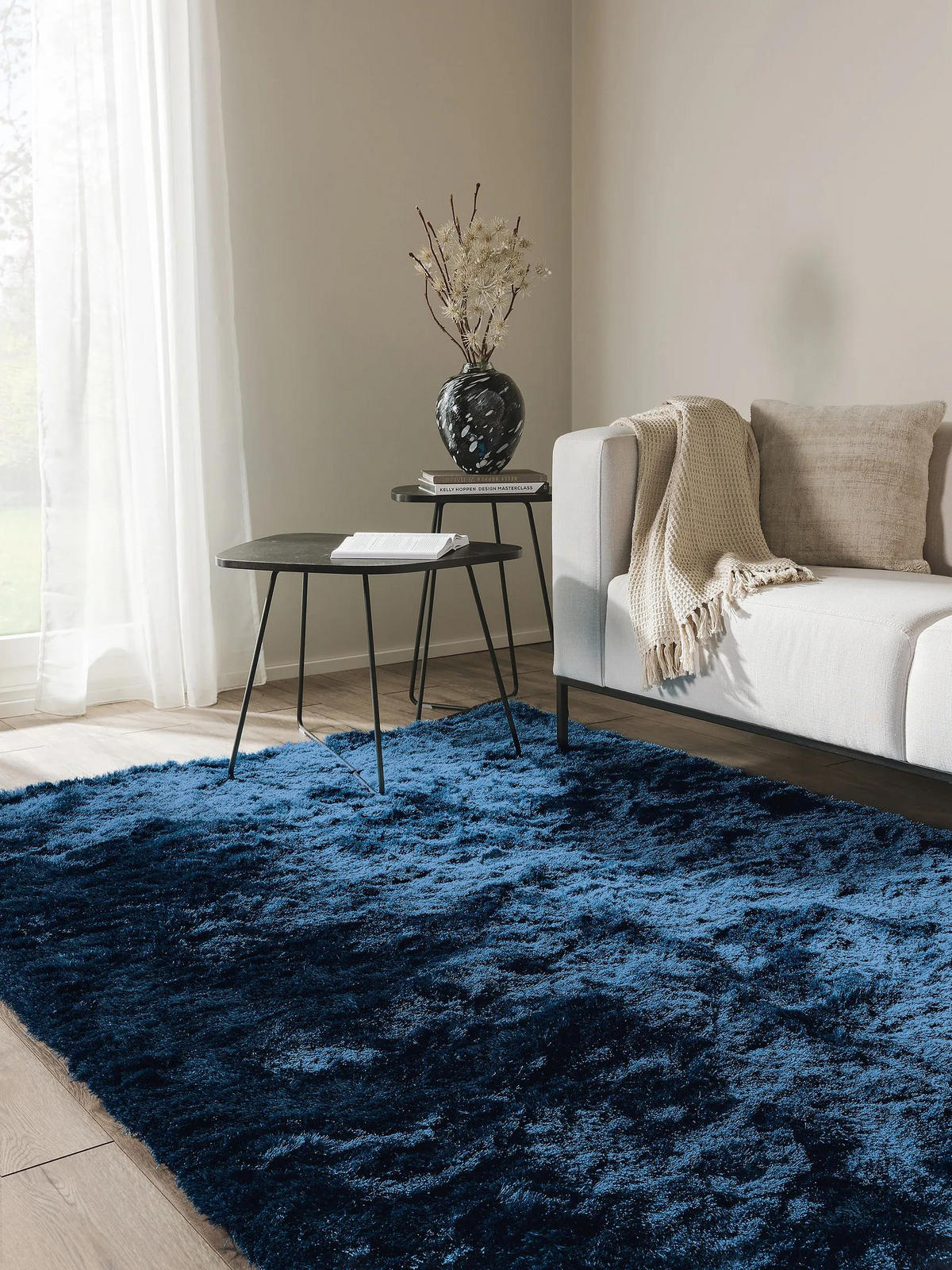 HOCHFLORTEPPICH Whisper Blau 300x400 cm - Blau, Textil (300/400cm) - benuta Nest