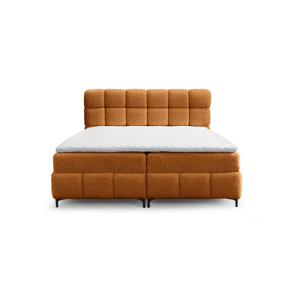 Thumbnail - Fun Möbel Boxbett, Honig, Textil, 160x200 cm, Schlafzimmer, Betten, Boxspringbetten