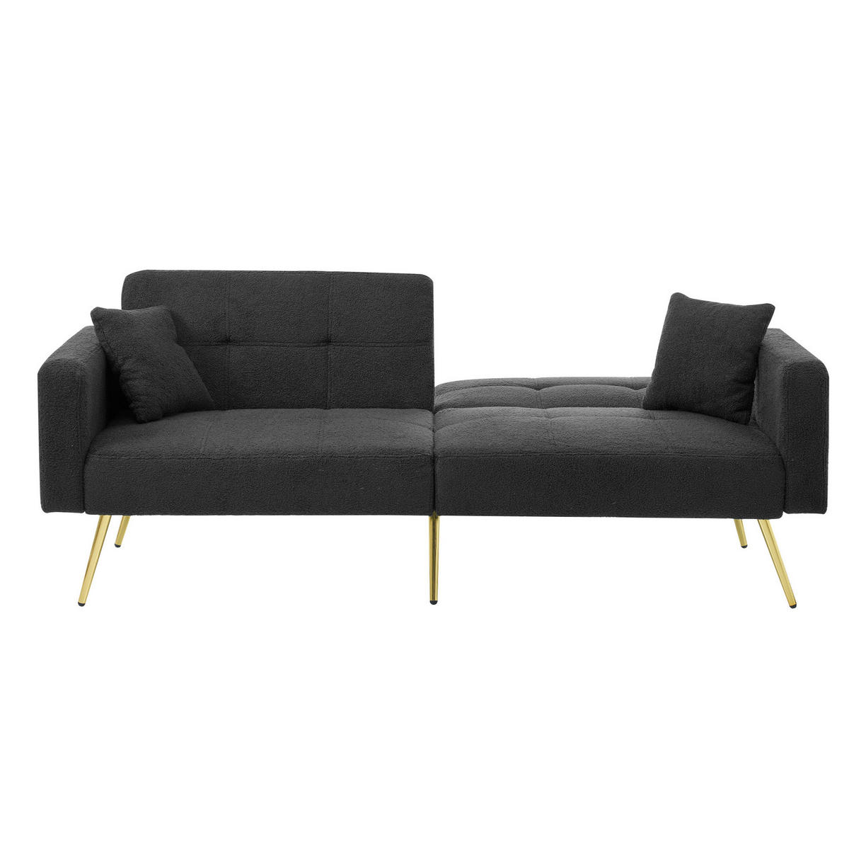 SCHLAFSOFA mit Bettfunktion verstellbar 175 x 64 x 72 cm Antique Gray - Grau, Kunststoff (175/72/64cm) - Meubliv
