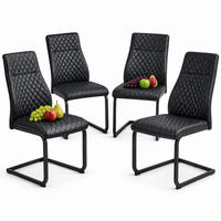 ESSTISCH-SET 4er-Set rund 107 cm Schwarz MDF Metall - Schwarz, Metall (107/75/107cm) - Meubliv