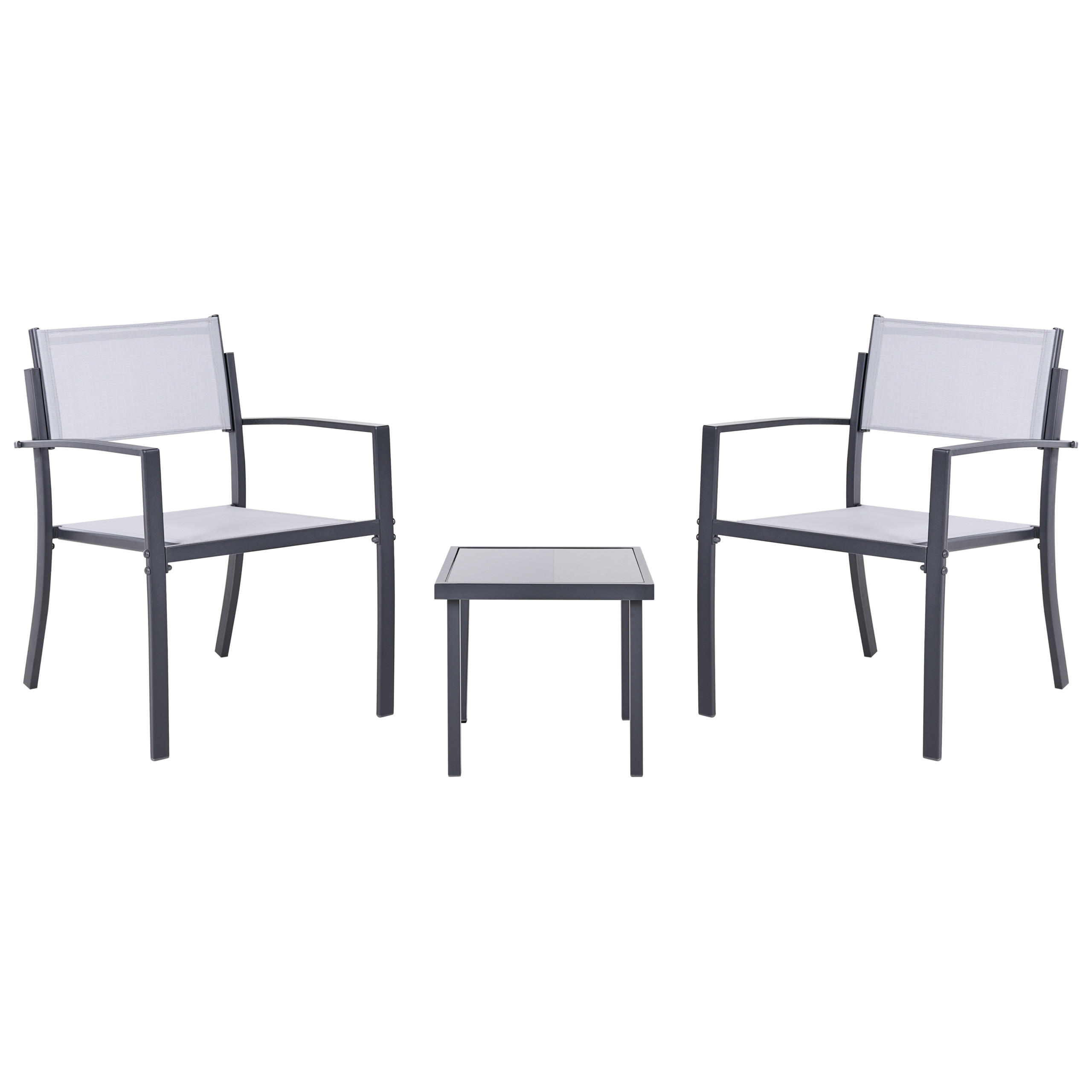 BISTRO-SET Metall Grau Tavoleto - Grau, Metall - Beliani