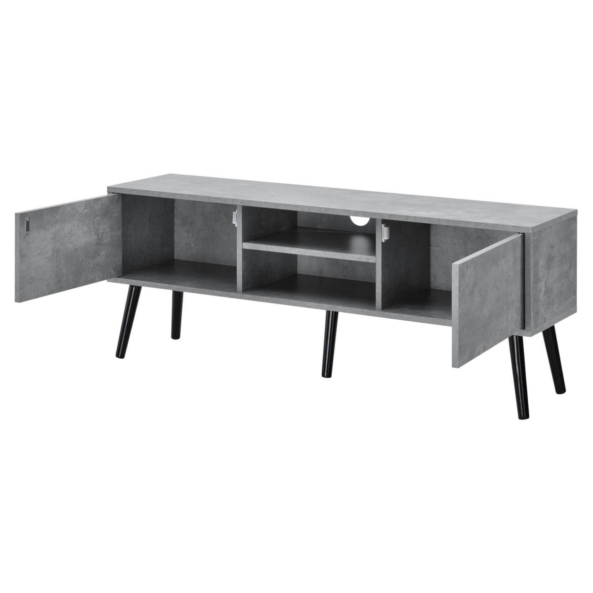 LOWBOARD Eskilstuna - Grau, Holz/Holzwerkstoff (120/46.5/29.5cm) - [en.casa]