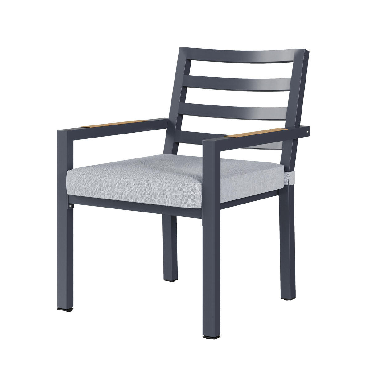 GARTEN Essgruppe 6-Sitzer 143.5×90×72 cm Industriestil, grau - Grau, Textil