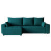 ECKSOFA Tico mit Bettkasten und Schlaffunktion, L-Form/XL-Form, Velourstoff, Universal - Türkis, Holzwerkstoff (276/145cm) - 4ALL HOME
