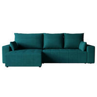 ECKSOFA Tico mit Bettkasten und Schlaffunktion, L-Form/XL-Form, Velourstoff, Universal - Türkis, Holzwerkstoff (276/145cm) - 4ALL HOME