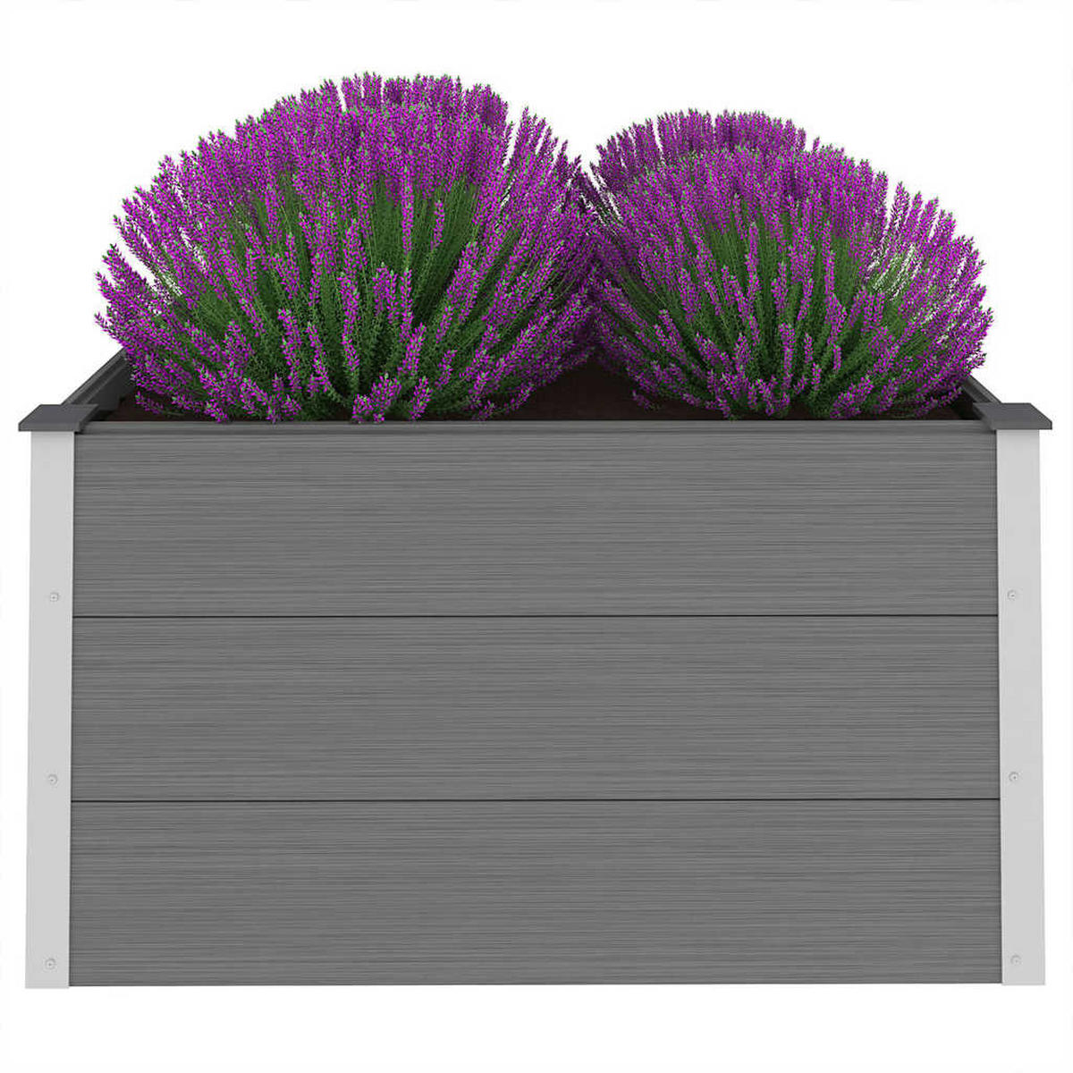 HOCHBEET 100/100/54 cm, aus WPC und Stahl, Grau - Grau, Holz (100/54/100cm) - vidaXL