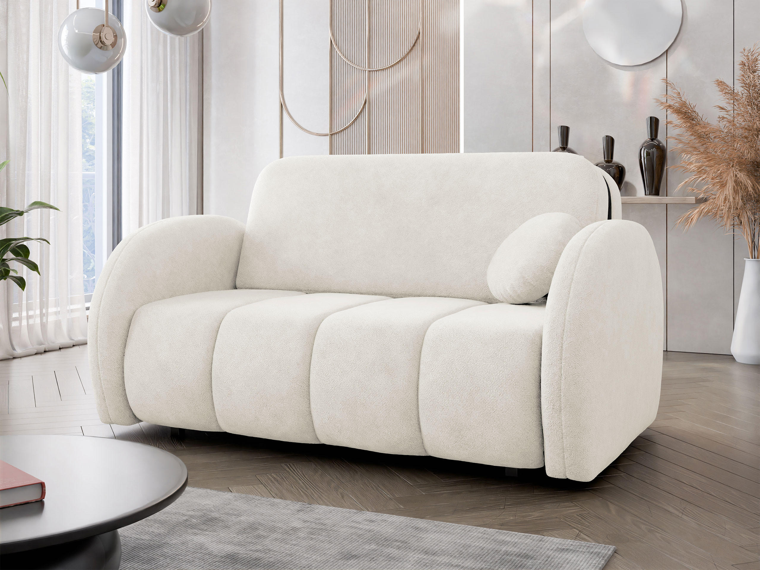 SCHLAFSOFA Viva Comfy III - Creme/Schwarz, Holz/Textil (152/85/103cm) - MIRJAN24