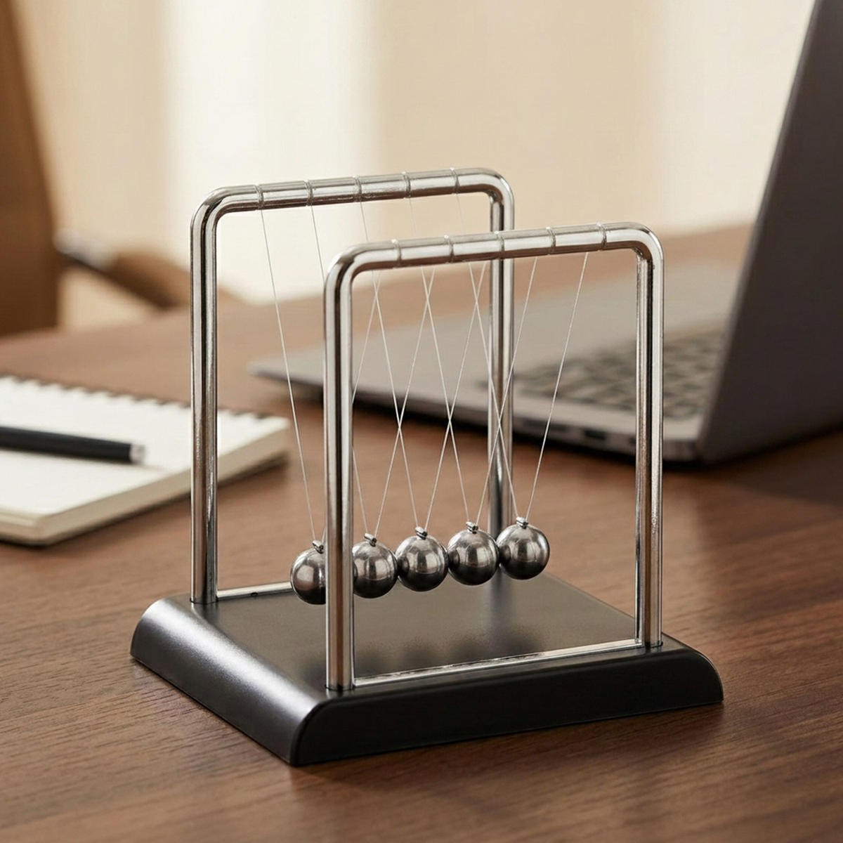 KULPENDEL Svart Silver 5 kulor metall - Multicolor, Metall/Plast (11.5/13.5/13.5cm) - Relaxdays