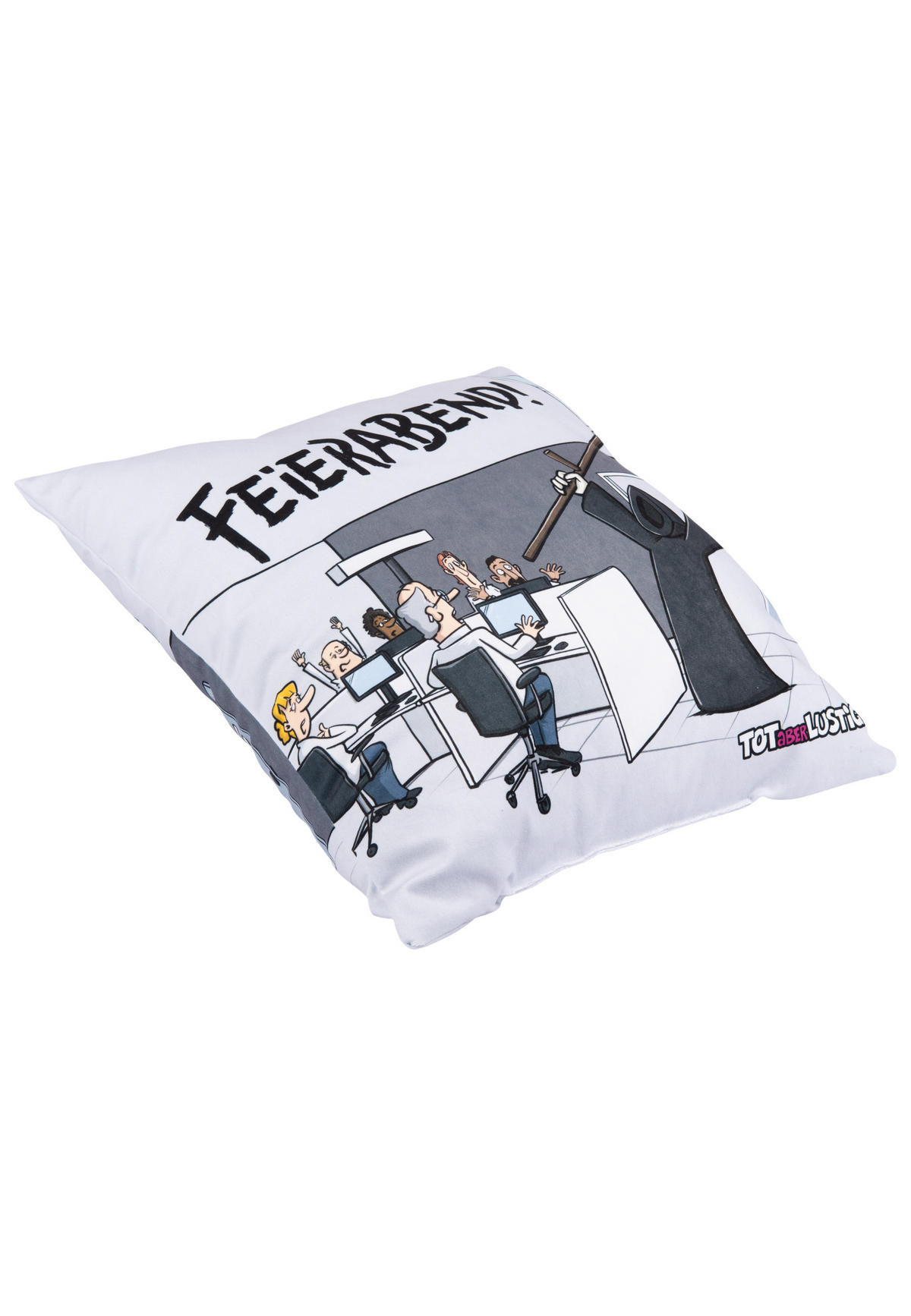 ZIERKISSEN Tod aber Lustig Grau 40 x 40 cm - Grau, Textil (40/40cm) - United Labels