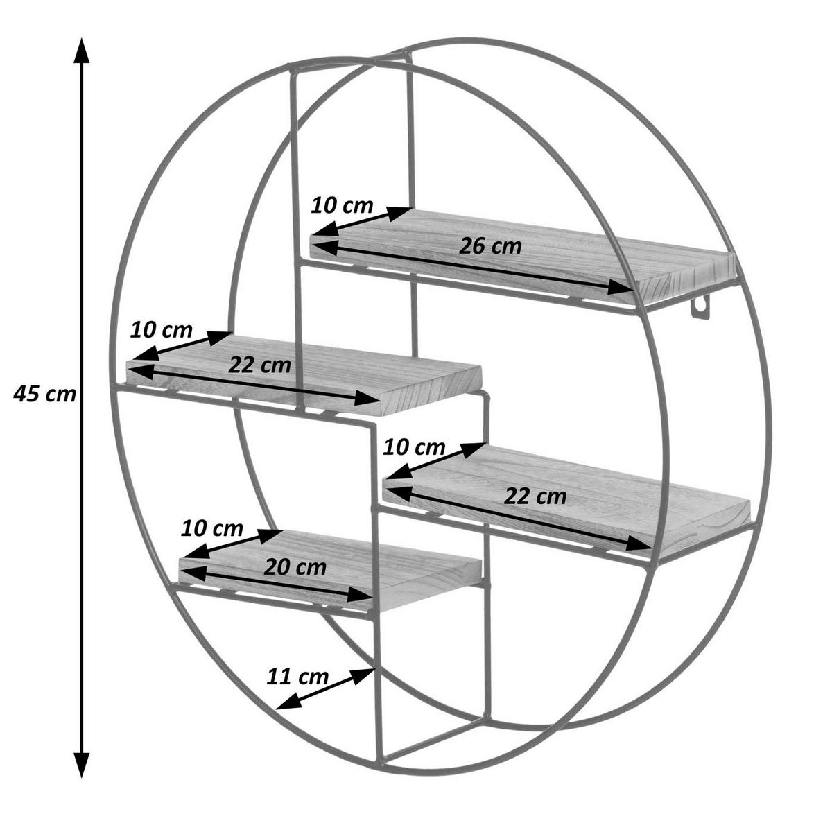 STENSKA POLICA Bela - bela, les (45/45/11cm) - MCW