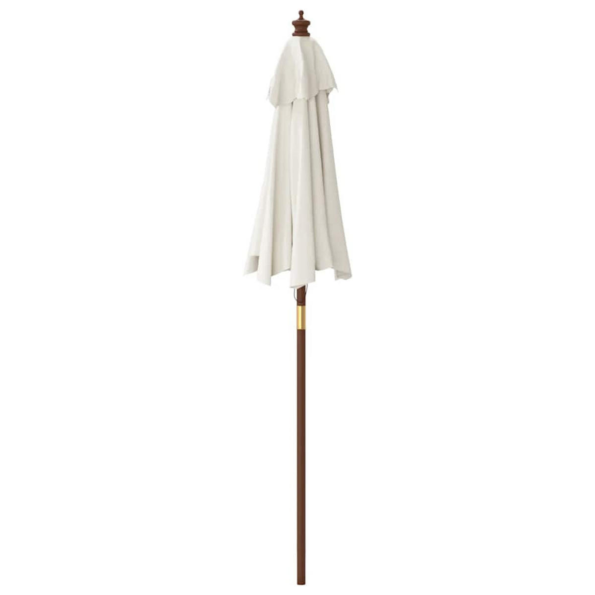 SONNENSCHIRM Mit Holzmast Sandfarben 196/231 Cm - Weiß, Holz (196/196cm) - vidaXL