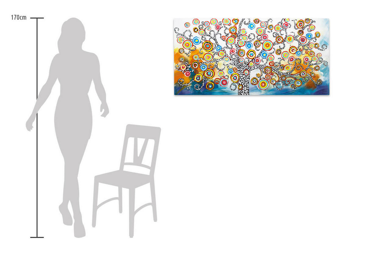 ÖLGEMÄLDE 120/60 cm - Multicolor, Holz/Textil (120/60cm) - KUNSTLOFT