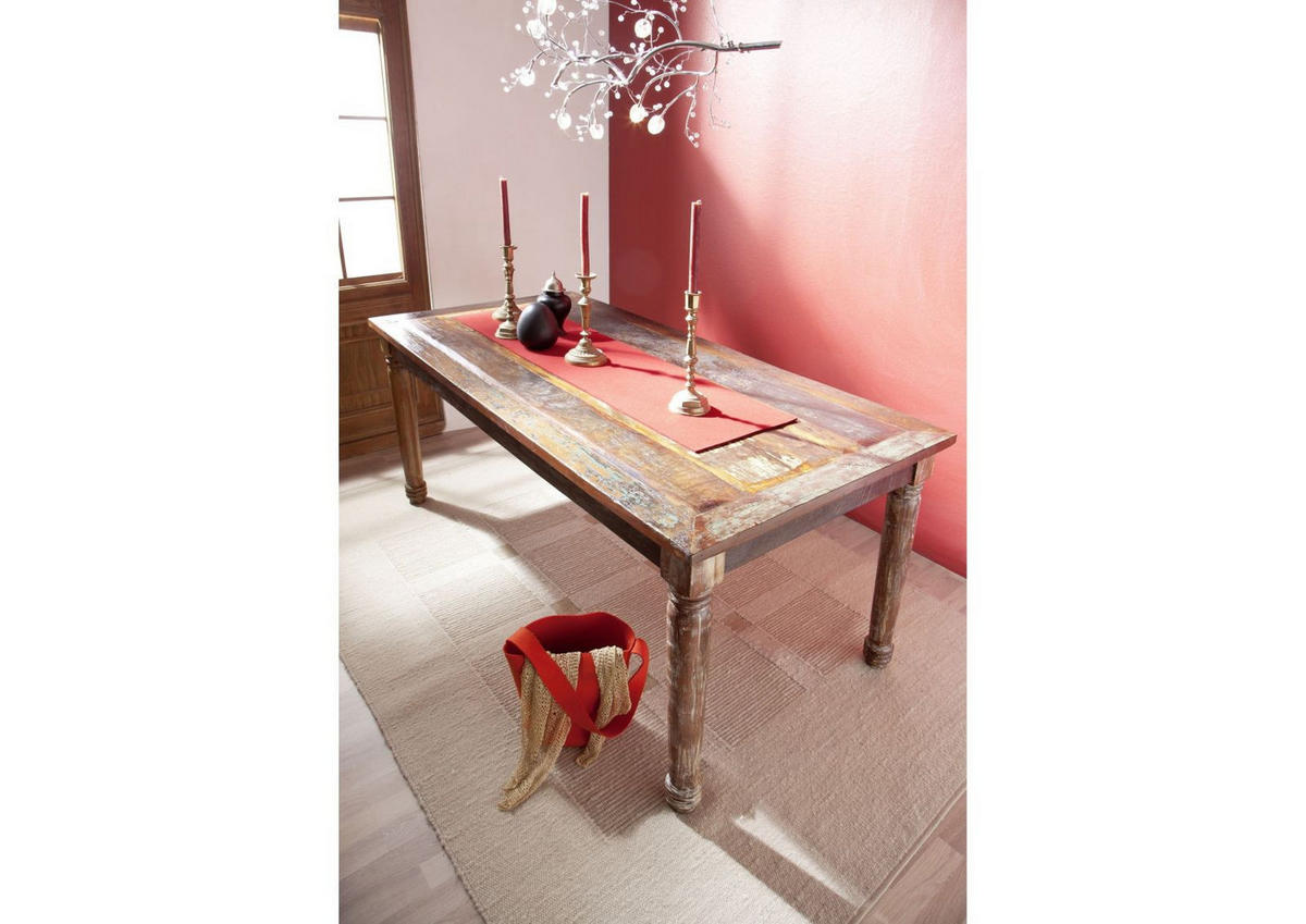 ESSTISCH Altholz 150x80x76 mehrfarbig lackiert FABLE #07 - Multicolor, Holz (80/150/76cm) - Massivmoebel24