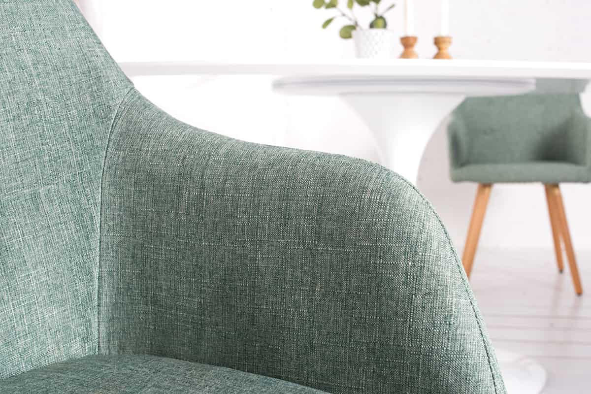 STUHL SCANDINAVIA MEISTERSTÜCK Strukturstoff Salbei-Grün 85 cm - Braun/Grün, Holz/Textil (55/85/55cm) - riess-ambiente