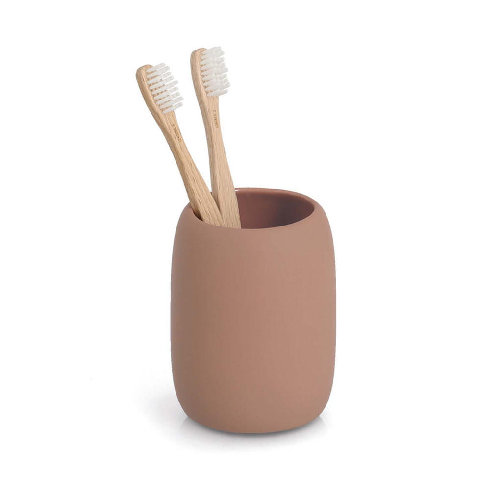 Thumbnail - Zeller Present Badaccessoires, Mokka, Keramik, Rund, 8.8x13.7x8.8 cm, Badaccessoires