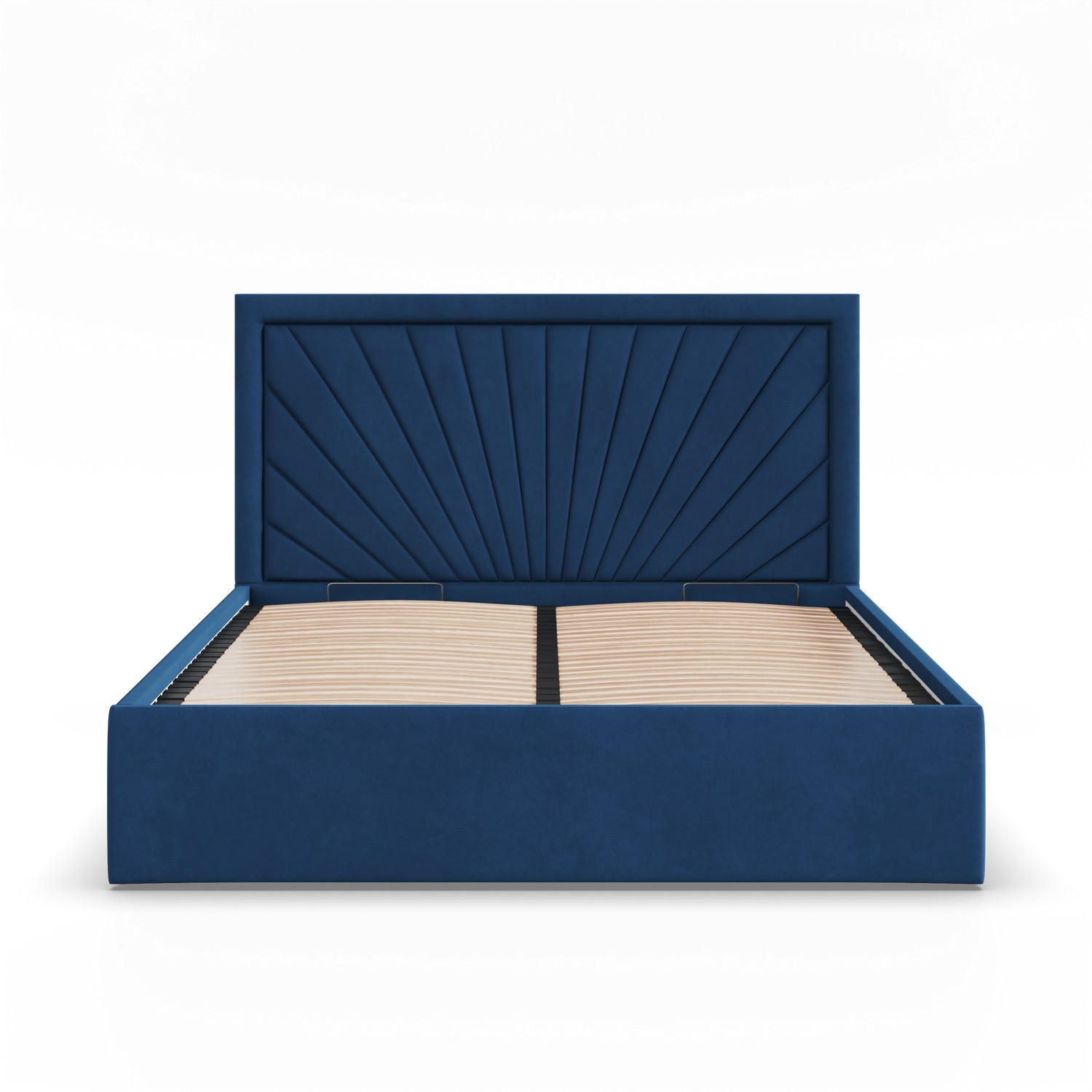 POLSTERBETT MIT KOPFTEIL 160x200 mit Bettkasten VASTO, Blau - Dunkelblau, Textil (160/200cm) - Mebligo