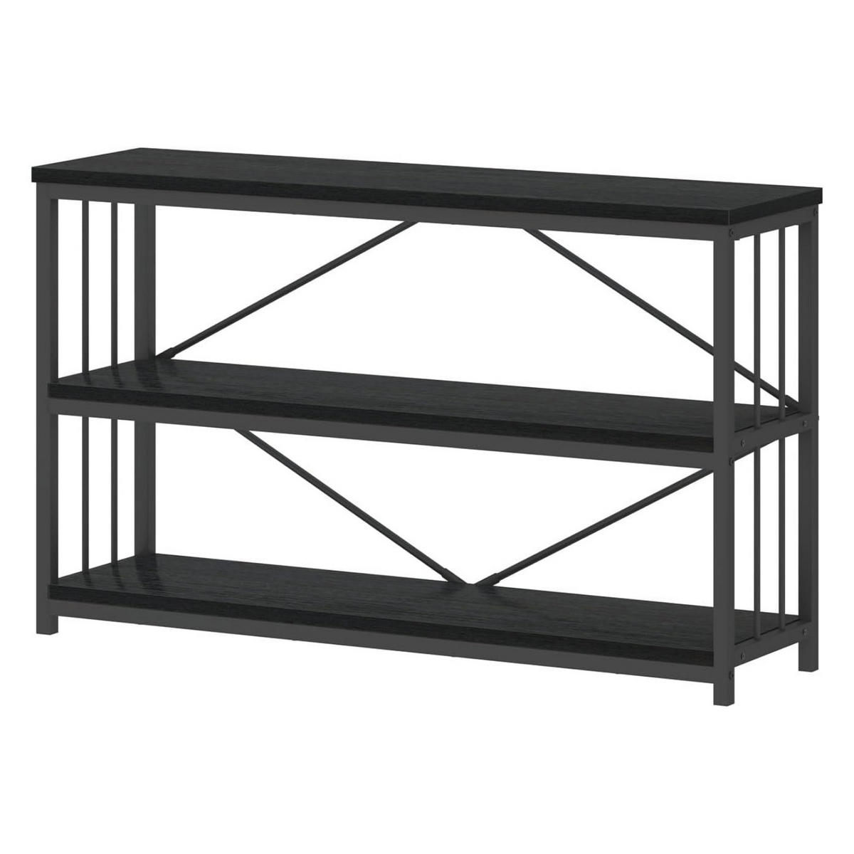 KONSOLENTISCH Metall Holz Industrial Design 160 x 34 x 74 cm - Schwarz, Holzwerkstoff/Metall (160/74/34cm) - Quality Elegance